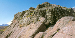 The remains of the Hashshashin stronghold at Alamut, which fell in 1256 to the Mongols