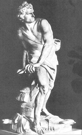 "David" for Cardinal Scipione Borghese (1623-24), (Galleria Borghese, Rome)