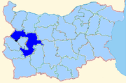 Sofia province shown within Bulgaria