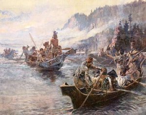 Lewis and Clark on the Lower Columbia by C.M. Russell