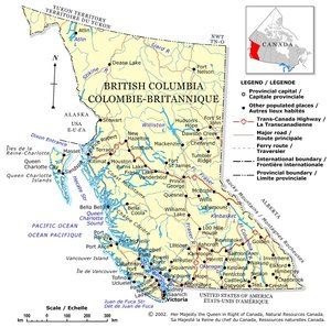 British Columbia map from the Atlas of Canada