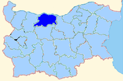 Pleven region shown within Bulgaria