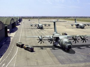 Artist's impression of the A400M parked on landing strip