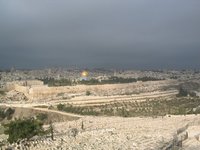 A view of the Old City of Jerusalem taken from the Jewish Cemetery on the .