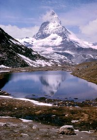 The Matterhorn reflected in a lake