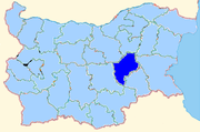 Sliven province shown within Bulgaria