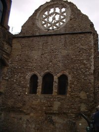 The remains of Winchester Palace showing the Rose Window