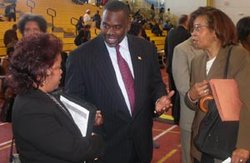 Congressman Wynn greets participants at his 11th Annual Job Fair at the Prince George's Sports and Learning Complex in .