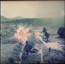 U.S forces bomb NLF positions in 1965.