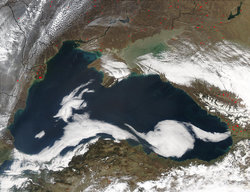 Satellite view of the Black Sea, taken by  
