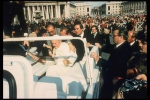 Pope John Paul II after being shot.