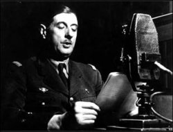 General de Gaulle speaking on the BBC during the war.