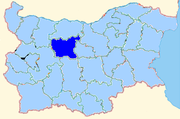 Lovech region shown within Bulgaria