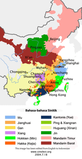The varieties of spoken Chinese in 