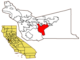 The city of Sunol highlighted within 