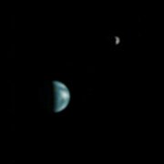 Earth and Moon from Mars, as imaged by 