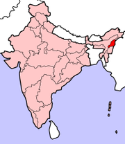 Location of Nagaland in India