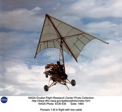 Rogallo wing used by NASA for spacecraft landing research