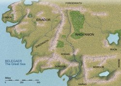 A map of the Northwestern part of Middle-earth at the end of the Third Age, courtesy of the Encyclopedia of Arda (http://www.glyphweb.com/arda/)