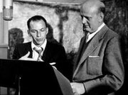 Stordahl and Frank Sinatra at the first Capitol recording session in 1953