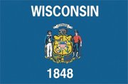 Flag of Wisconsin. Image provided by Classroom Clip Art (http://classroomclipart.com)