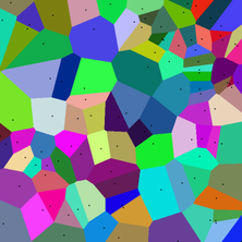 This is the Voronoi diagram of a random set of points in the plane (all points lie within the image).