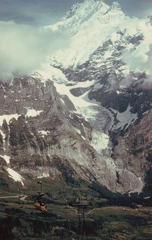 The Upper Grindelwald Glacier and the Schreckhorn, at Grindelwald, Switzerland