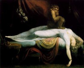 , by  () is thought to be one of the classic depictions of awareness during sleep paralysis perceived as a  visitation.
