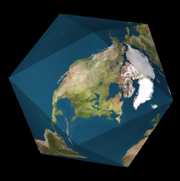 Dymaxion map folded into an 