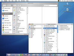 Mac OS X 10.3 Finder brushed metal.