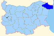 Dobrich province shown within Bulgaria