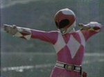 Kimberly as the Pink Ranger, on MMPR