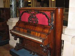 An upright piano
