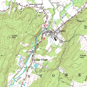 Example of a topographic map with contour lines
