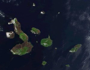 NASA Satellite photo of the Galpagos .