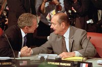 President Chirac and    talk over issues during the  sessions,  .