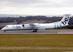 A  DHC-8-400 of  on the ground at , , 