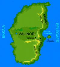 A map of , courtesy of the Encyclopedia of Arda (http://www.glyphweb.com/arda/)