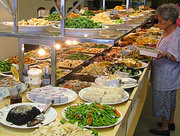 Vegetarian restaurant buffet, Taipei, Taiwan. July 2003