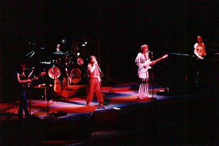 Yes in concert in Indianapolis in 1977 (left to right, , , , , )