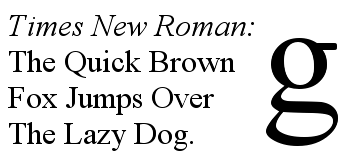 The Times New Roman typeface