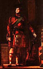 's flattering portrait of the kilted King George IV for the , with lighting chosen to tone down the brightness of his kilt and his knees shown bare, without the pink tights he wore at the event.