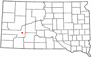 Location of Wall, South Dakota