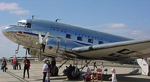 Douglas DC-3 VH-AES at Avalon in . On  , VH-AES made the first scheduled flight for , from  to .
