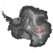 Lake Vostok's location within Antarctica ()