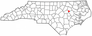 Location of Macclesfield, North Carolina