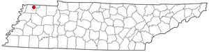Location of Union City, Tennessee