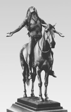 Appeal to the Great Spirit - a life-size bronze statue cast by Arlington artist Cyrus Dallin in 1909