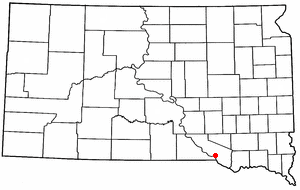 Location of Pickstown, South Dakota