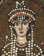 Theodora, depicted on a Byzantine mosaic